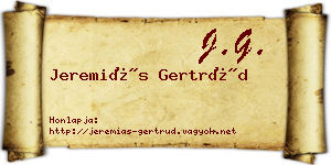 Jeremiás Gertrúd névjegykártya